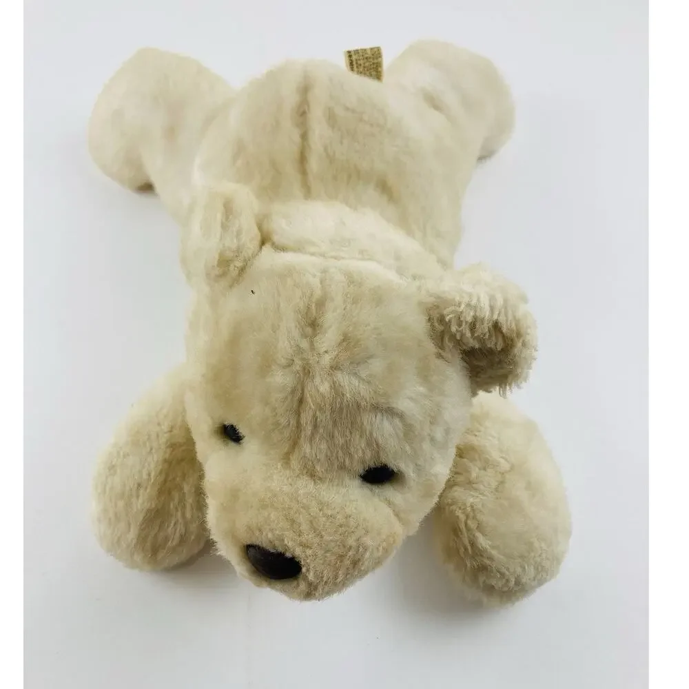 White SOFT Floppy BEAR APPLAUSE KOREA 80s Ecru Cream Chopped Nut Shells Belly La
